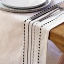 Chemin de table en coton blanc et noir 50x200cm-MEDINE