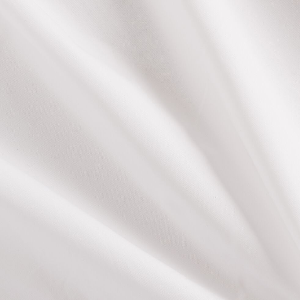 Drap housse en percale de coton 160x200cm B30cm - blanc-EZIO