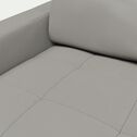 Canapé 3 places convertible en tissu cuir gris avec accoudoirs 20cm - gris borie-MAURO