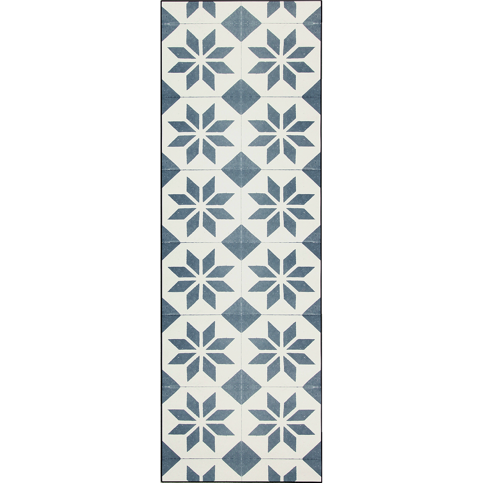 Solene Tapis De Couloir En Vinyle Gris Et Blanc 60x200cm