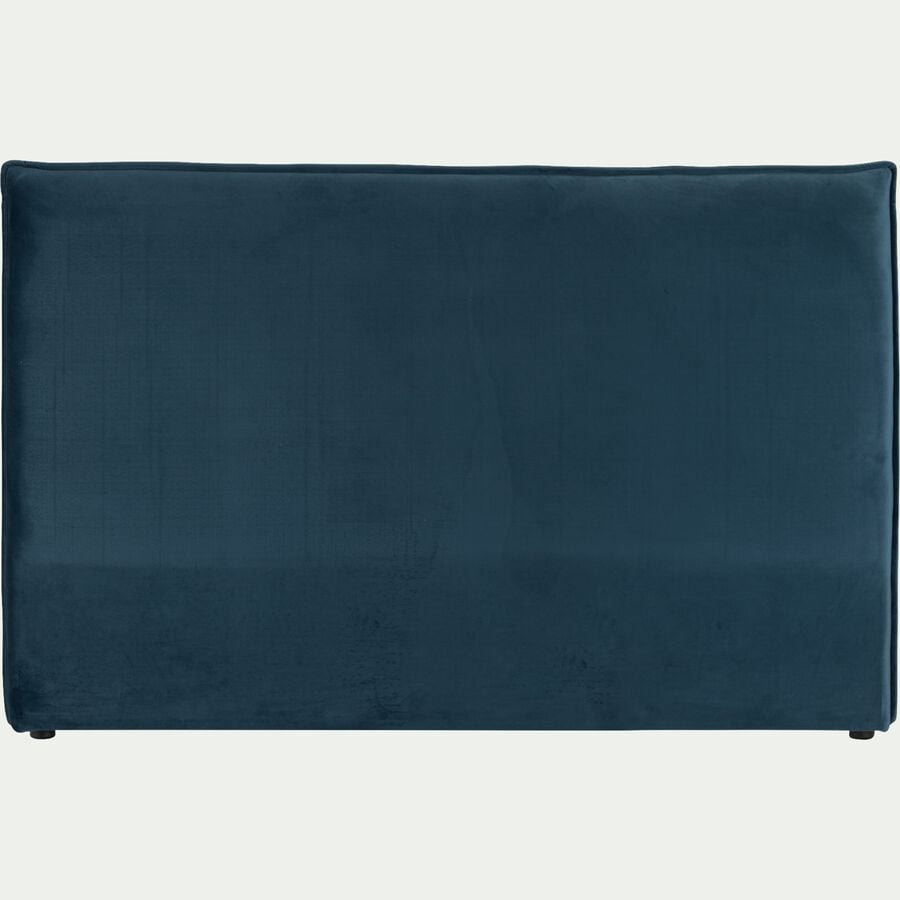 Tête de lit rectangulaire en velours - bleu figuerolles L175cm-AELIS