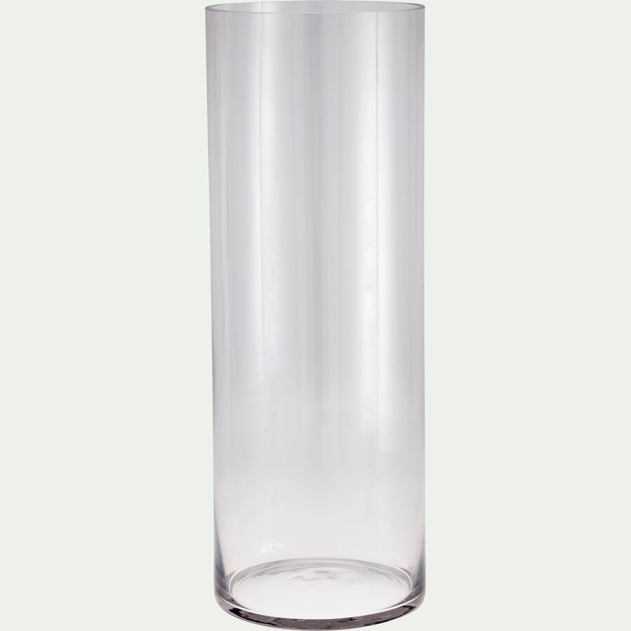 Vase tube en verre épais - transparent H50cm-SABBIA