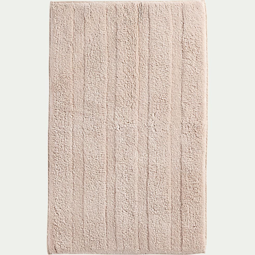 Tapis de bain en coton antidérapant - l50xL80cm rose grège-GABIN