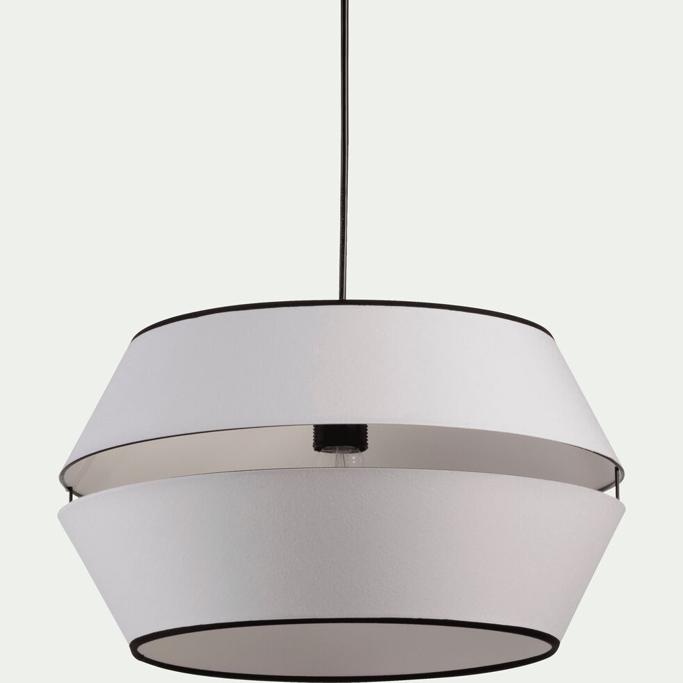 Abat jour suspension en tissu blanc D40cm CARA Abat jour suspension en tissu blanc D40cm CARA