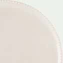 Assiette plate avec liseré perlé en porcelaine D27,60cm - blanc ventoux-MARGOT