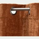 Rideau à œillets en velours de polyester dévoré 135x250cm - brun rustrel-CHI