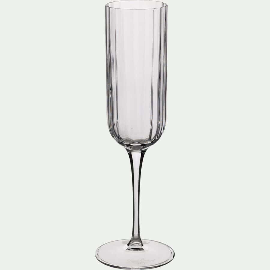 Lot de 4 flûtes à champagne en cristallin 21cl - transparent-BACH