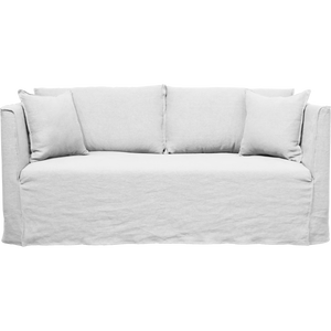 vence - canapé 3 places fixe en lin blanc capelan
