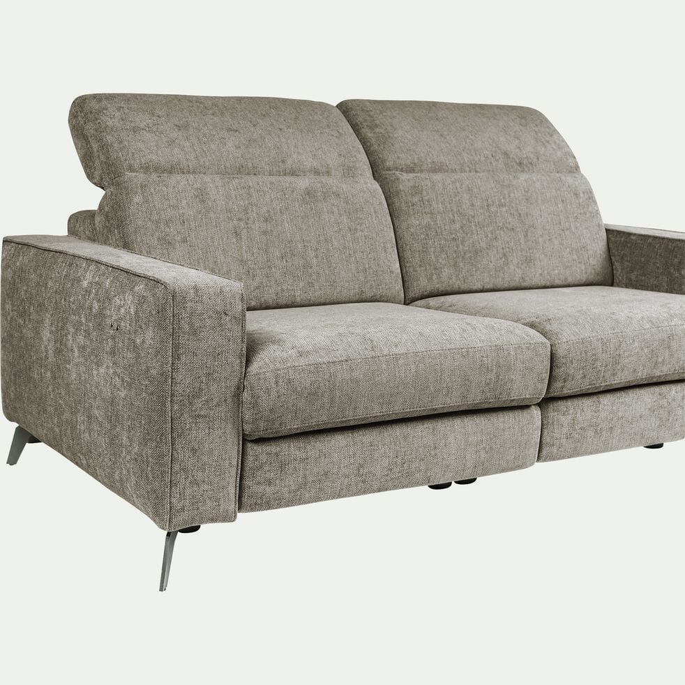 Canapé droit 3 places relax en tissu dara - gris borie-SALVIA