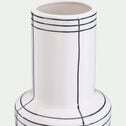 Vase à rayures en céramique - blanc D13,8xH35cm-HIMZI
