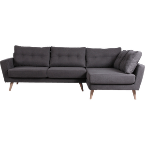 Canapé d'angle fixe droit en tissu gris-ICONE