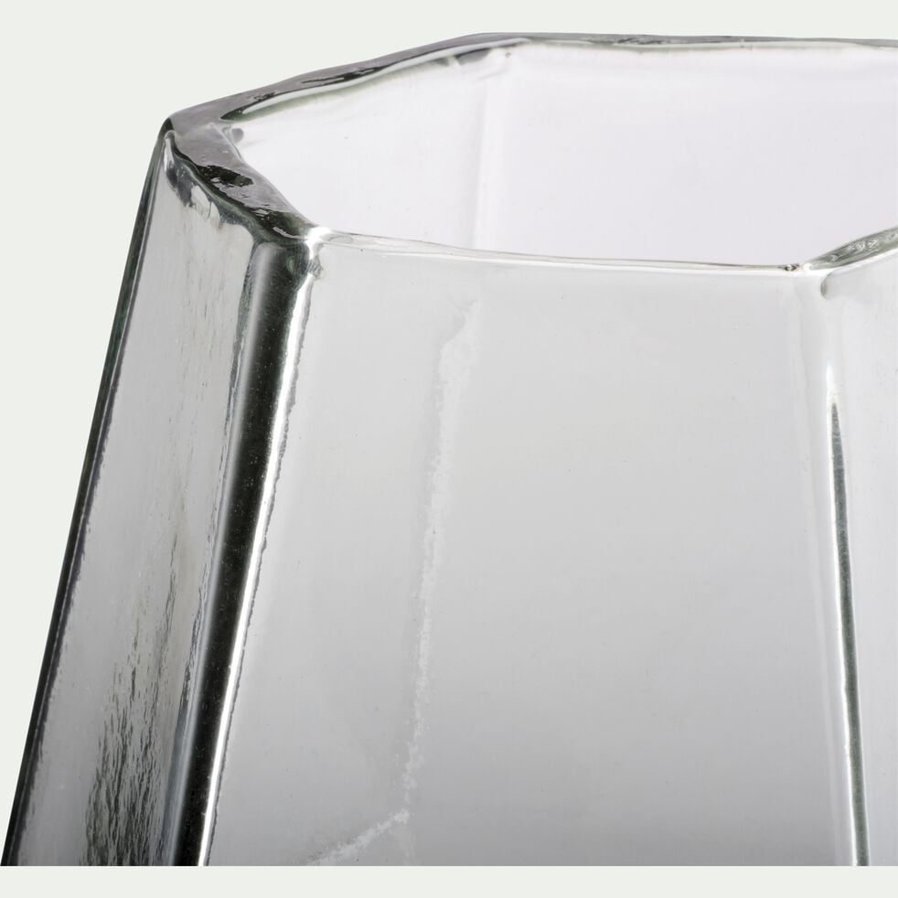 Photophore en verre trouble H21,5cm - transparent-ELISIE