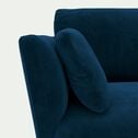 Canapé 4 places en velours - bleu figuerolles-STEVIA
