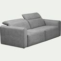Canapé 3 places relax droit en tissu - gris moyen-SACHA