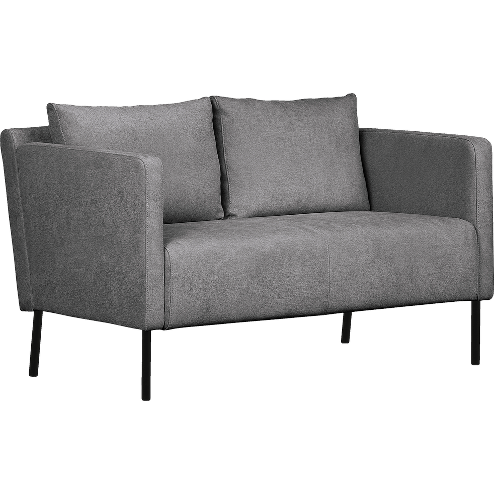 Canape 2 Places Fixe Gris Restanque Olivia Canapes En Tissu