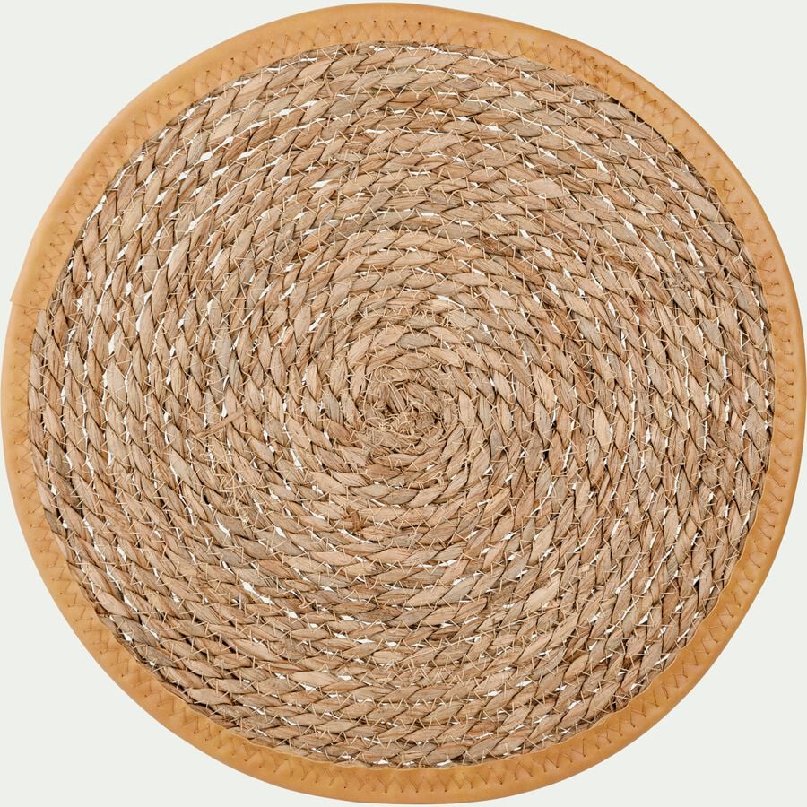 Lot de 4 sets de table ronds en jute - naturel D34cm - SA...