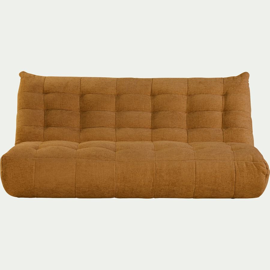 Canapé 4 places fixe en tissu chenille - jaune argan-SCALO