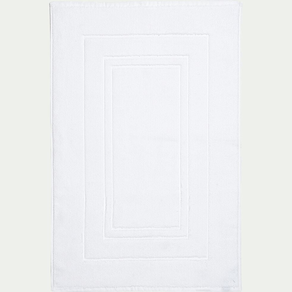 Tapis de bain en coton - blanc optique 50x80cm-AZUR