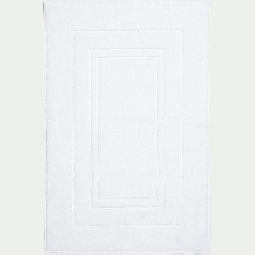 Tapis de bain en coton - blanc optique 50x80cm-AZUR