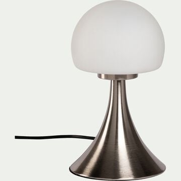 Lampe tactile LED en métal et verre D15xH26cm - argent-CHAMPI