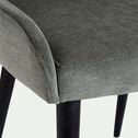 Chaise en tissu effet velours - vert cèdre-LIVNO