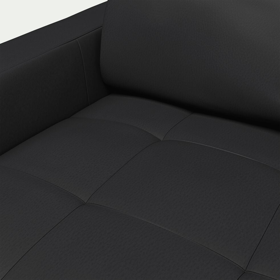 Canapé d'angle convertible en cuir avec accoudoirs 20cm - brun terre ombre-MAURO