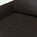 Canapé 2 places fixe en cuir avec accoudoirs 15cm - marron-MAURO