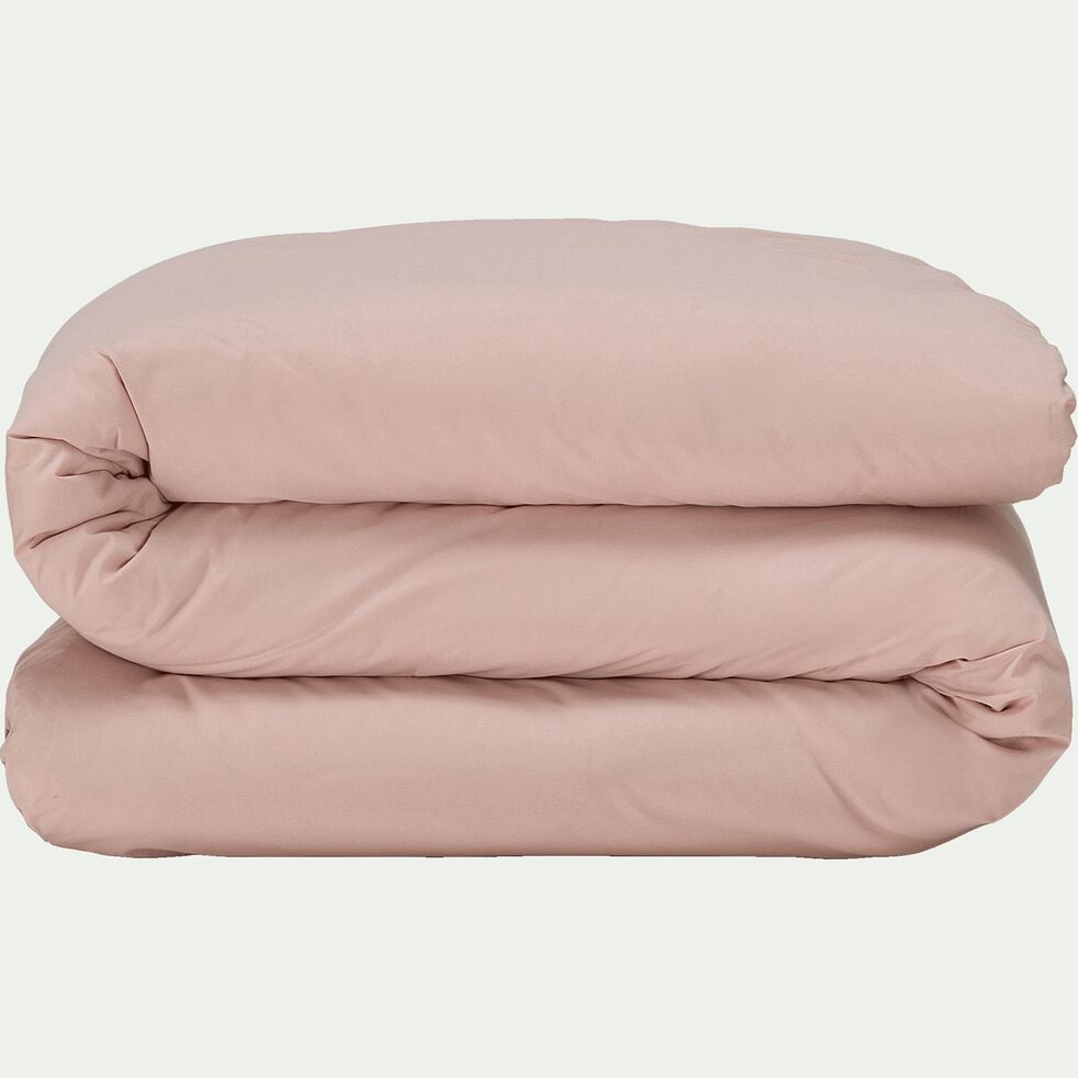 Linge de lit uni en coton - rose rosa-CALANQUES
