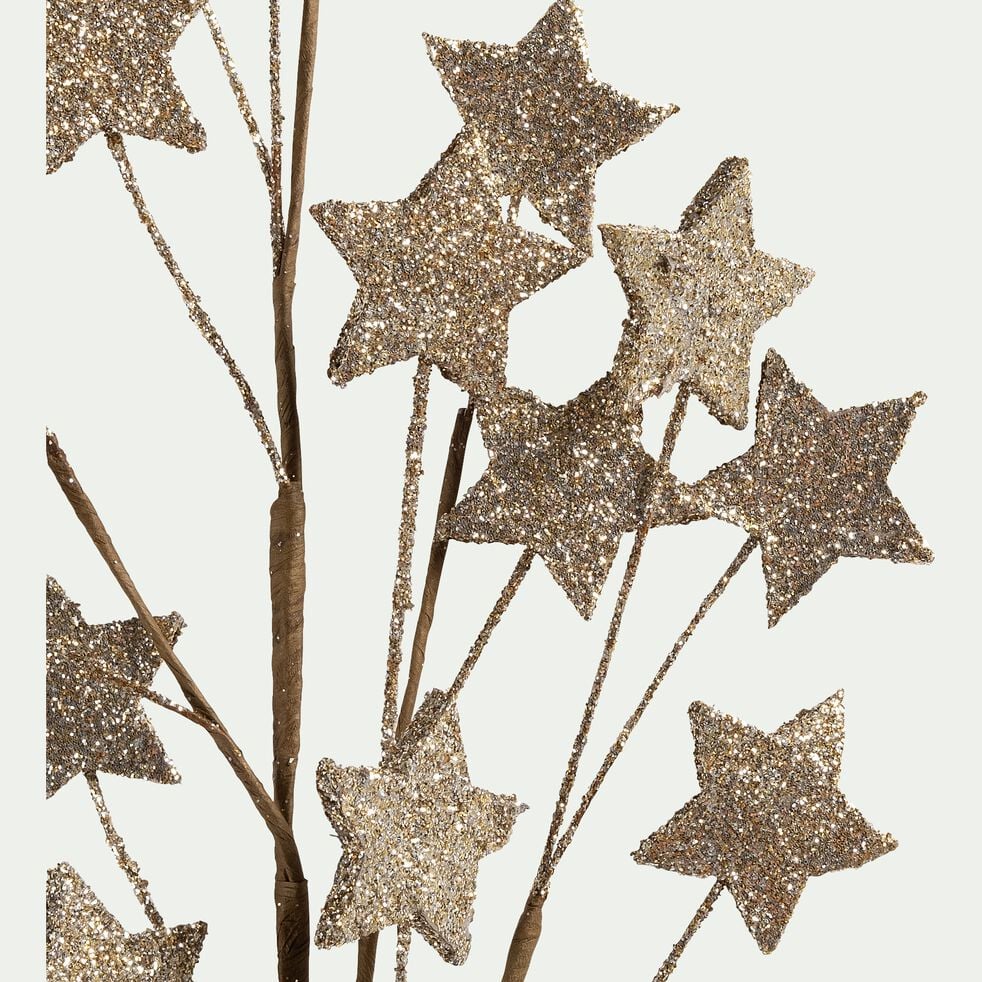 Branche de Noël étoilée H70cm - doré-ESTELLA