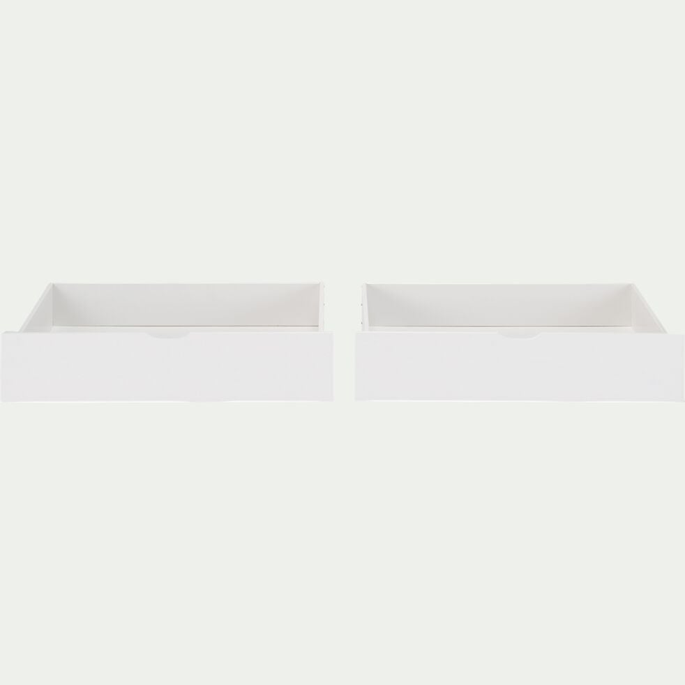 Lot de 2 tiroirs de lit à roulettes 61x200cm - blanc-NOA