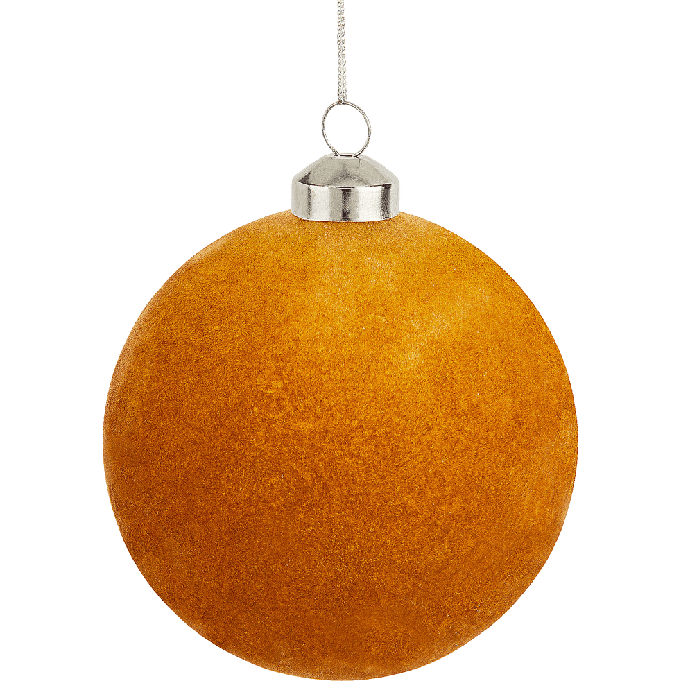 Sablons Boule De Noël En Verre Orange D10cm