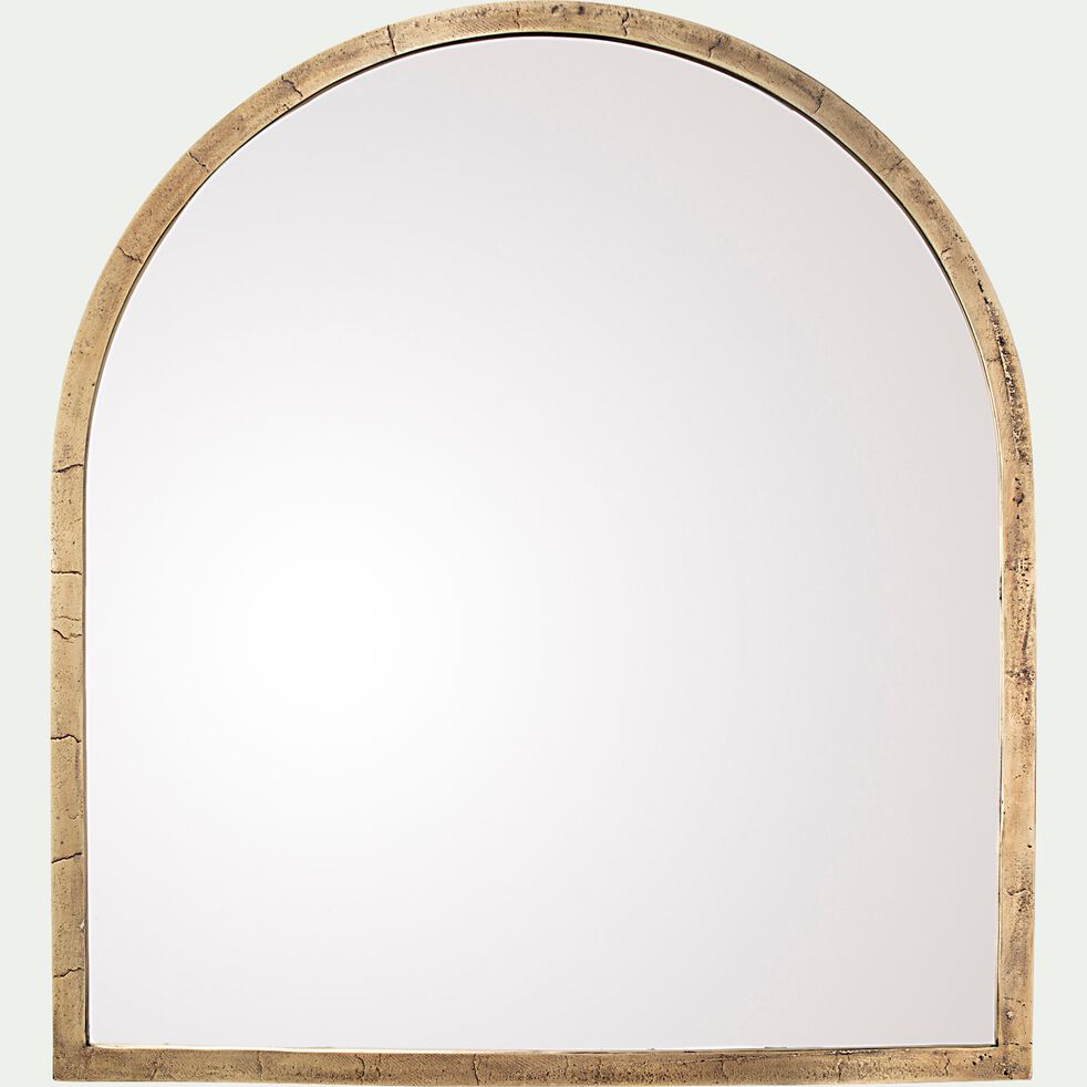 Miroir voûte en métal vieilli - doré 91x102cm-HANADI