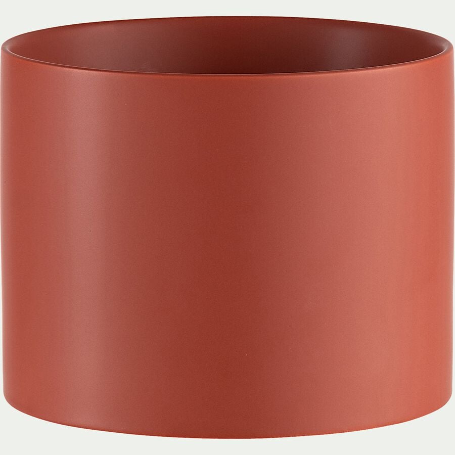 Cache-pot en céramique - rouge ricin D14xH11cm-MARTIN
