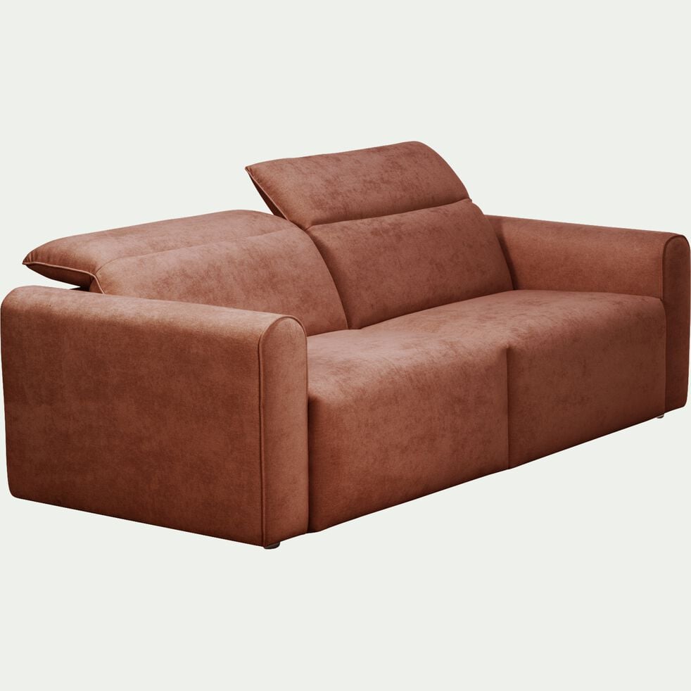 Canapé 3 places fixe en tissu - brun rustrel-SACHA