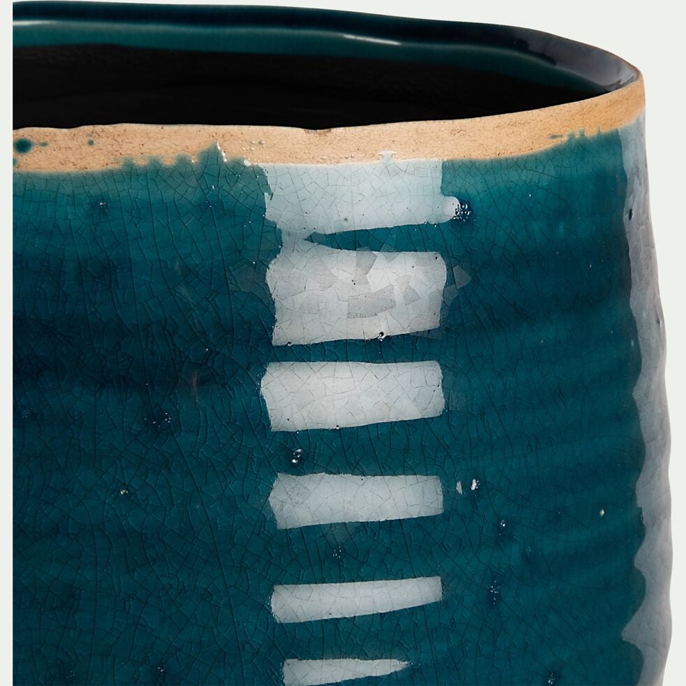Pot en céramique - bleu turquoise D21xH17cm-PABRAM