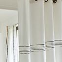 Rideau à œillets en coton brodé 140x250cm - blanc-Medine