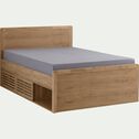 Lit 2 places avec tête de lit en acacia - bois clair 140x200cm-GAIA