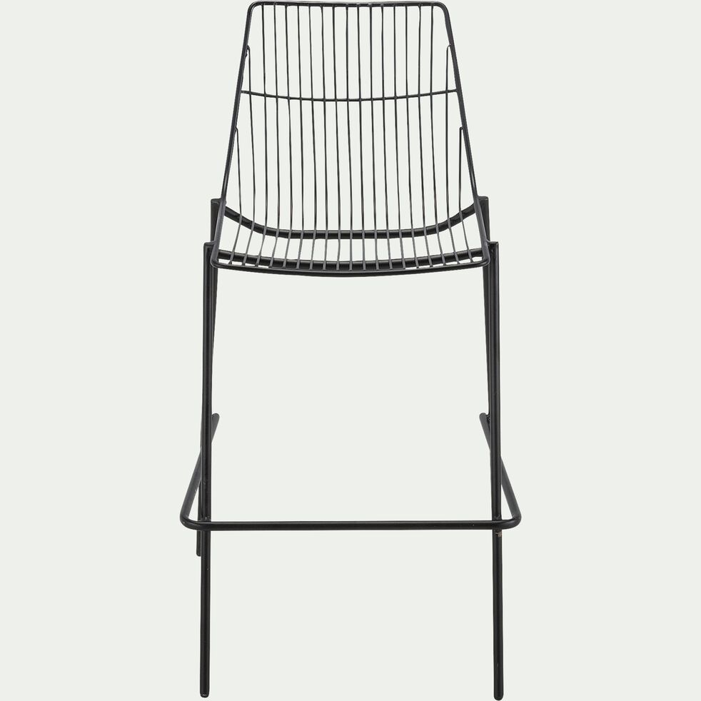 Chaise de bar intérieur et extérieur en acier H72,5cm - noir-MALDI
