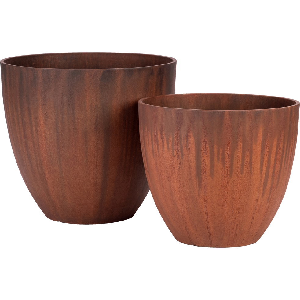 Cache-pot en plastique rouille D37cm - Bocca - cache-pots ...
