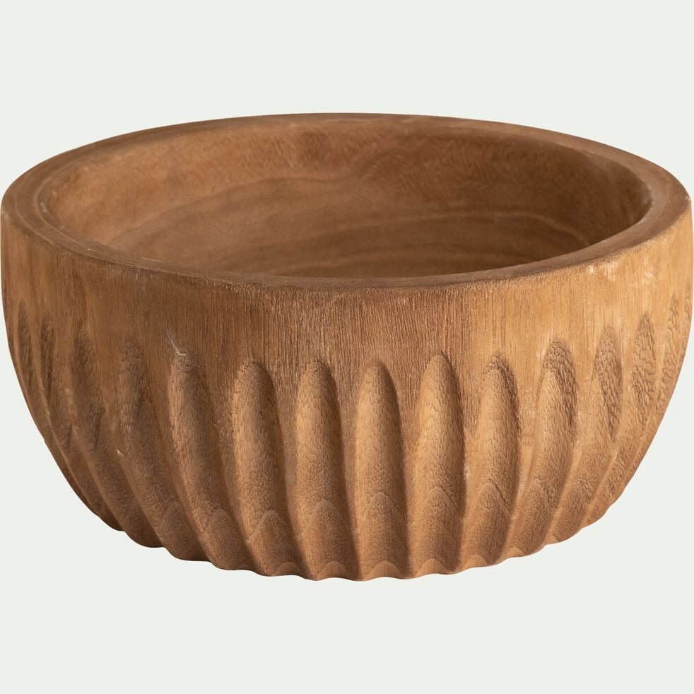 Coupe ronde en bois de paulownia D22cm - naturel-PIDOLA