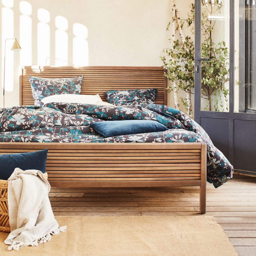 Lit 2 places avec tête de lit 160x200 cm - CRUZ - 160x200 ...