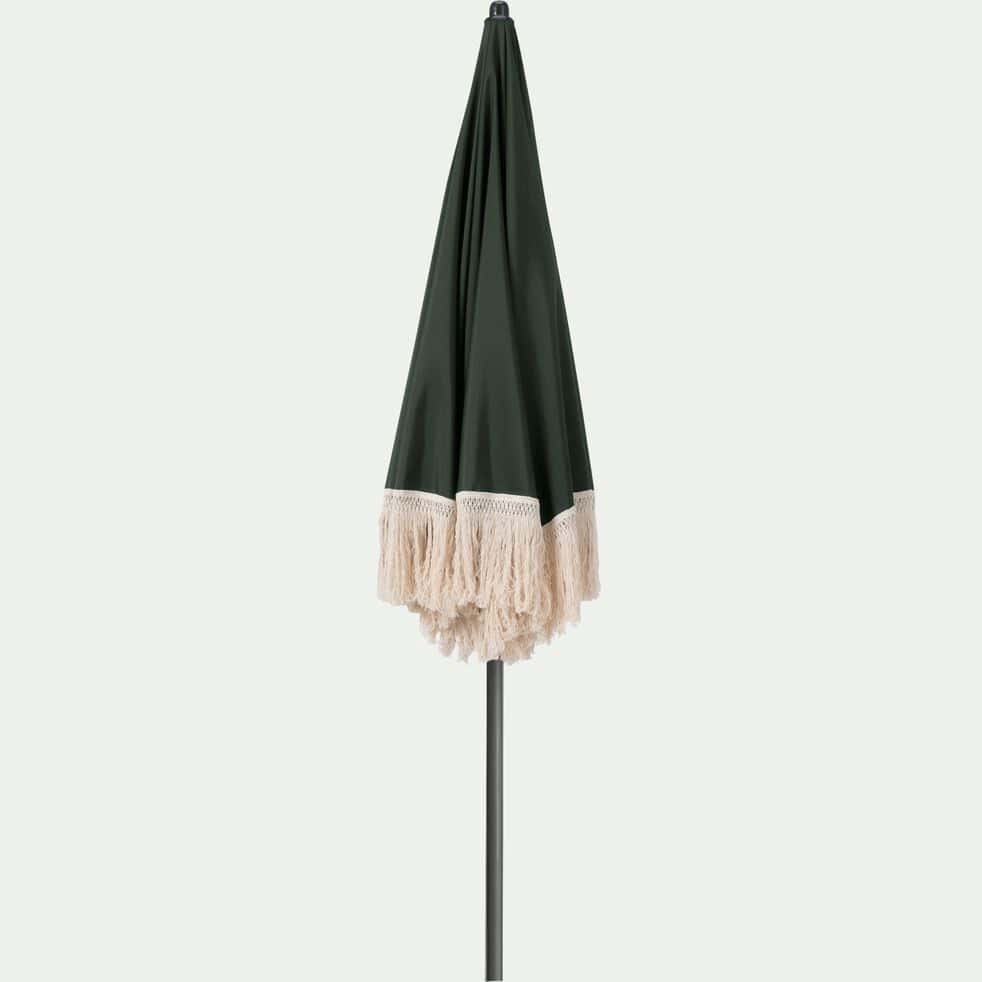 Parasol à franges et pied de parasol D180cm - vert kaki