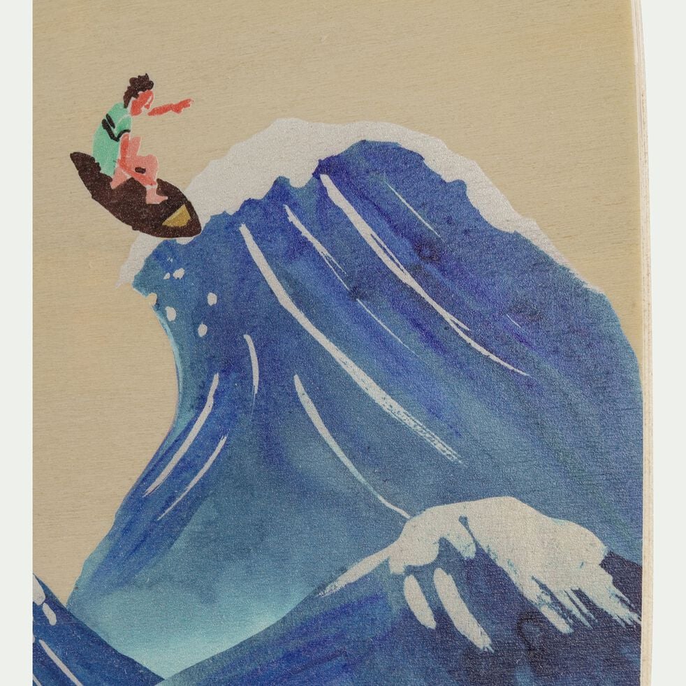 Planche de surf décorative motif vague H144cm - bleu-SORMIOU