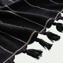 Drap de douche rayé en coton 70x140cm - noir-PISELLI