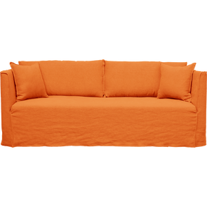 vence - canapé 5 places fixe en lin orange rustrel