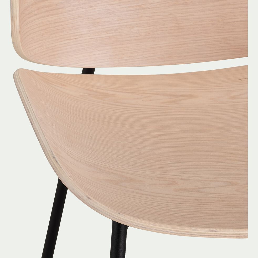 Chaise en bois avec coque arrondie - naturel-CORDOBA
