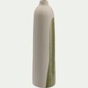 Vase bouteille à motif abstrait en faïence H40cm - vert avocado-BORMLA