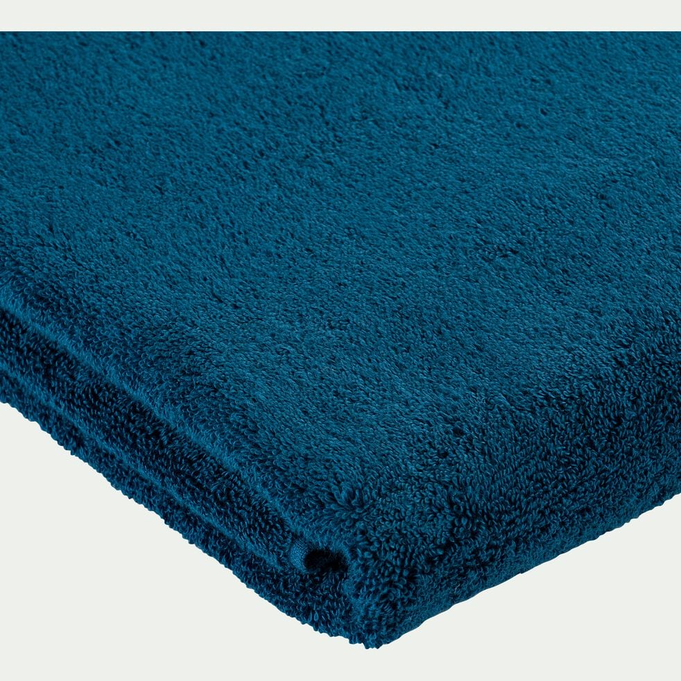 Drap de bain en coton - bleu figuerolles 100x150cm-RANIA