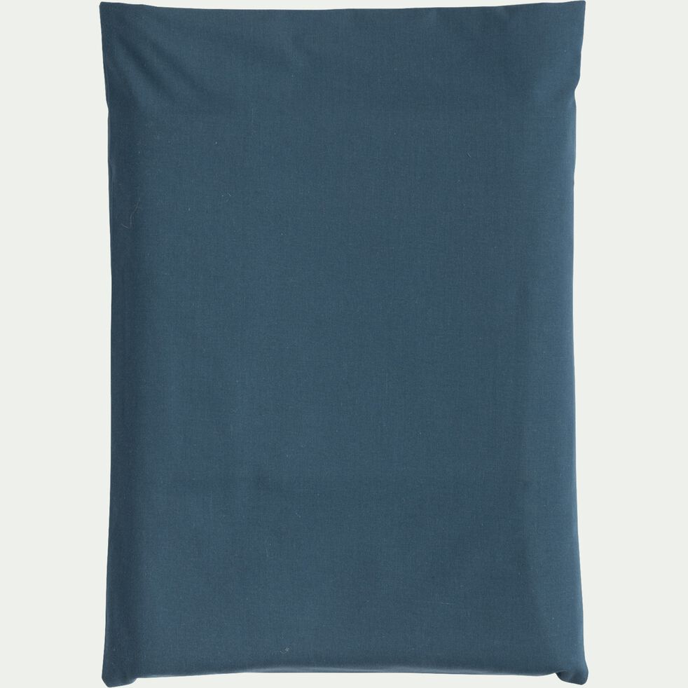 Drap plat en percale de coton 270x300cm - bleu figuerolles-FLORE