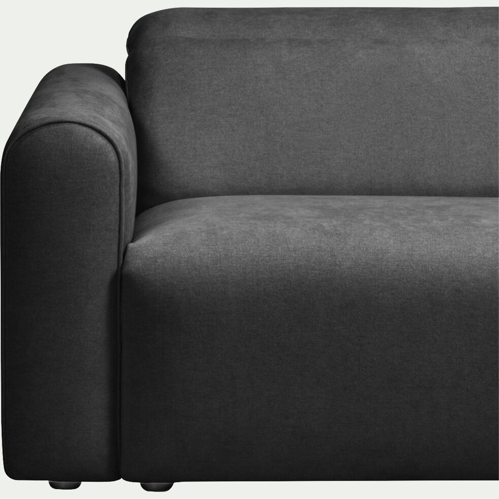 Canapé 3 places 2 relax droit en tissu - gris anthracite-SACHA